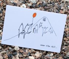 A6 Over the hill birthday card (anonymity range)