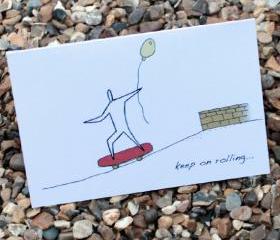 A6 Skateboard birthday card (anonymity range)