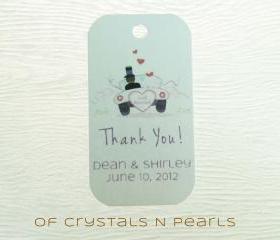 24 Just Married Customised Gift Tags - Wedding Favor Tags - Thank you tags - Wedding Gift Tags