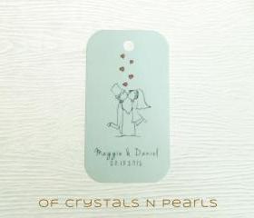  24 Kissing Couple Customised Gift Tags - Wedding Favor Tags - Thank you tags - Wedding Gift Tags - Baby Shower Tags