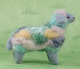 Miniature art sheep SANDY made from hand dyed wool