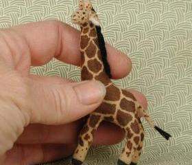Miniature hand painted fabric GIRAFFE