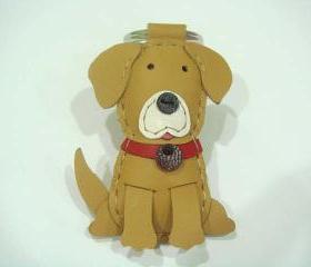 Max the Golden Retriever leather charm ( Brown )