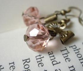 Romantic Princess Dusty Pink Bow Earrings