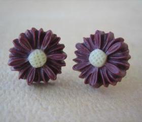 Daisy Earrings - Burgundy - Jewelry by FIVE