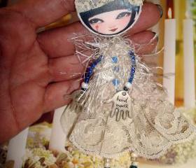 Doll Brooch , OOAK Brooch 'Dotty Doll'. Opera Girl.