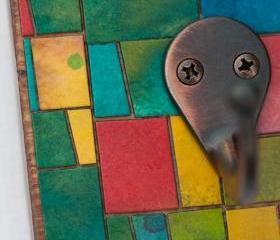 Wall Hook Handmade Paper Colorful Mosaic 