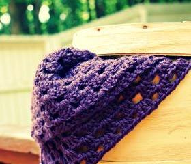 Plum Crocheted Baby Blanket