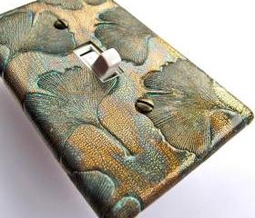 Bronze Ginkgo Light Switch Plate