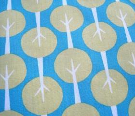 Organic Fabric Blue and Green Tree - "Trees" Taali Collection by Monaluna One Yard 