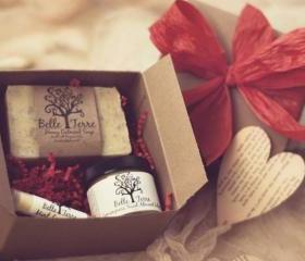 Red Gift Box - Soap, Lotion, and Lip Balm