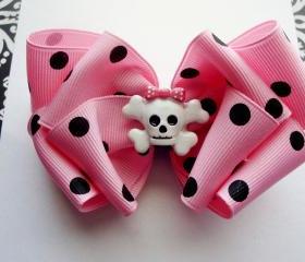 Polka Dottie Crossbones bow