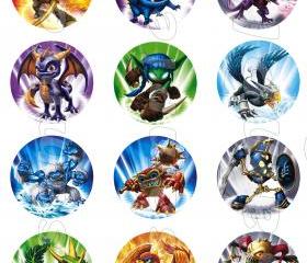 Skylanders Set of 12 2-Inch Round Personalized Stickers or Seals-Set 1 