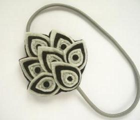 Headband Gray and Black Fashion, Womens Hair Accessory