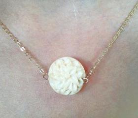 Carved Floral Pendant