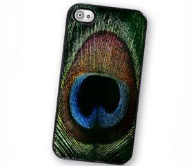 Peacock Feather iPhone Case, Fits iPhone 4 and iPhone 4S - BlackTrim