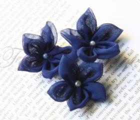 Chiffon Fabric Flower - Handmade - 5 pcs