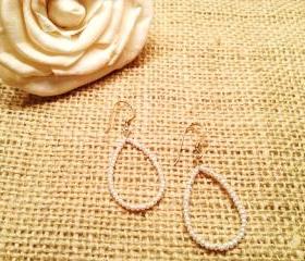 Elegant Handmade Pear Shaped Beaded Pearl Earrings