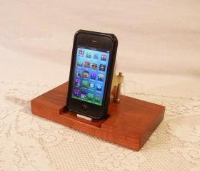 iPhone - iPod Dock - Charger and Sync Station - Cherry - Brass style V1 - For iPhone and IPod - iDock