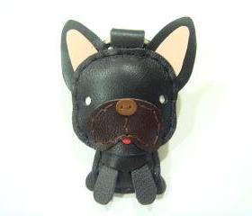 Duke the French Bull Dog Leather Charm ( Black )