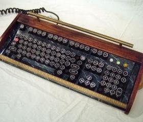 Antique looking -IBM Clicky Keyboard-Victorian Steampunk Styling- Typewriter - Recycled, Rebuilt, Custom Built and Restored