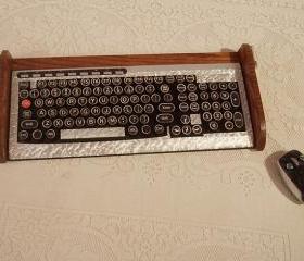 Keyboard Mouse Combo - Antique looking Victorian Styling - Steampunk-Typewriter-Silver Leaf Style- 