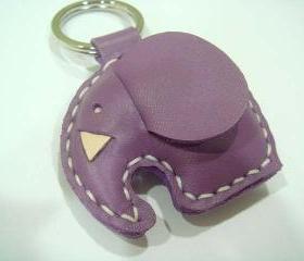 Laura the Elephant Leather Charm ( Light Purple )