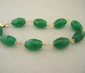 Spring Green Quartz Bracelet, Gemstone Jewelry