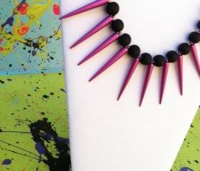 Magenta Spike Necklace