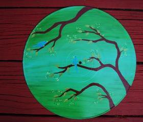 Blue Bird Recycled Record Wall Hang