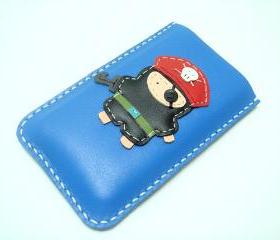 Hez the Pirate iPhone leather case ( Blue )