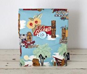 iPad Case - Tiki Island Blue Palm Tree - Padded with Pocket