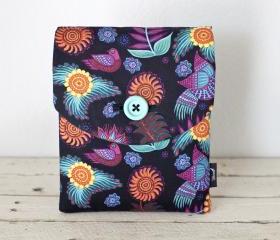 iPad Case - Birds Flowers Black Mexicana