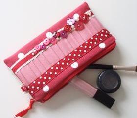 Vintage Button Make-up Purse