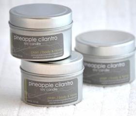 Soy Candle Tin 4 oz - Pineapple Cilantro