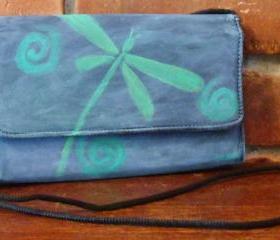 Hand Painted Handbag Funky Abstract Dragonfly