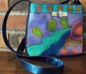 Hand Painted Handbag with My Funky Abstract Painting