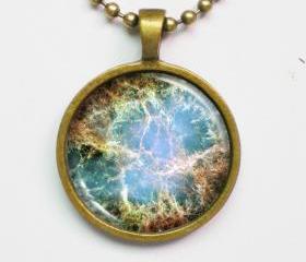 Constellation Necklace - Crab Nebula Image Necklace - Galaxy Series