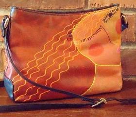 Hand Painted Handbag with My Funky Abstract Portrait of a Woman