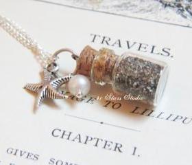 Beach in a bottle necklace