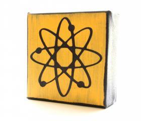 Atom Art Block- Modern Atomic- Free Shipping