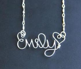 Custom Name Necklace Personalized Wire Word 