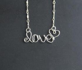 Love Necklace Wire Word Jewelry 