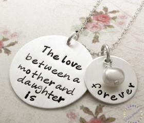 Hand Stamped Necklace, Mother & Daughter Jewelry, Personalized Jewelry, Mommy Necklace, Mother Daughter Charm, Mother Daughter Necklace