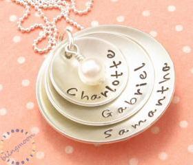 Personalized necklace silver charm name necklace mommy necklace