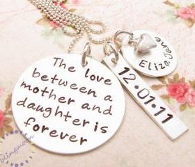 Mommy Necklace, Hand Stamped Necklace, Mother Daughter Jewelry, Mom Necklace, Mother Daughter Necklace