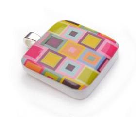 Abstract Squares Pendant