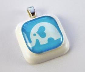 Blue Elephant Pendant
