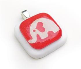 Red Elephant Pendant