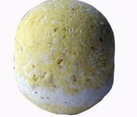 Organic Fair Trade Cocoa Butter Lemon Fizzing Bath Truffle Bomb